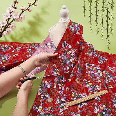 Japanese-style Cotton Fabric DIY-WH0780-30A-1