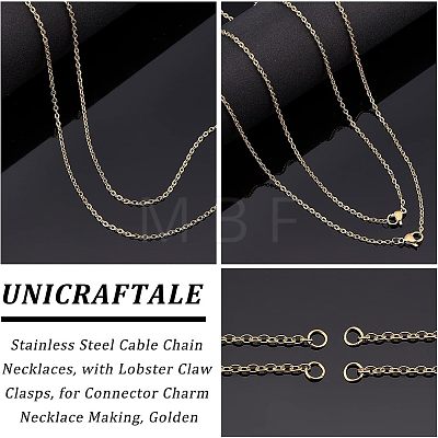 Unicraftale Half Finished 304 Stainless Steel Cable Chain Necklaces STAS-UN0038-66G-1