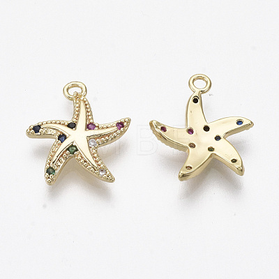 Brass Micro Pave Cubic Zirconia Charms X-KK-R132-014-NF-1