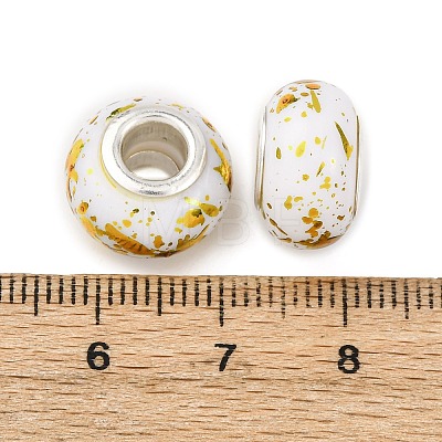 Opaque Resin Rondelle European Beads RESI-Z046-01-1