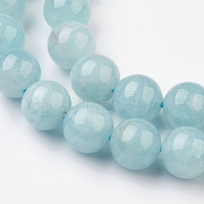 Natural Aquamarine Bead Strands G-J376-23-10mm-1