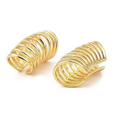 Rack Plating Brass Splite Cuff Earrings EJEW-L261-008G-1