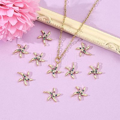 SHEGRACE Brass Colorful Cubic Zirconia Charms XGRQ3P172-599G-1