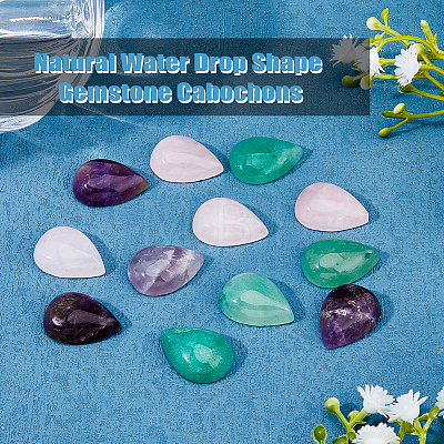 12Pcs 3 Styles Natural Mixed Stone Cabochons G-DC0001-15-1