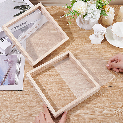 Wooden Picture Frame with Transparent Acrylic Blank Sheet AJEW-WH0528-27-1