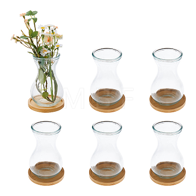 6Pcs Transparent Glass Vase AJEW-DC0004-17-1
