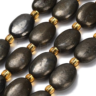 Natural Gold Pyrite/Golden Pyrite Beads Strands G-F833-E01-01-1