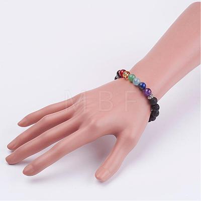 Natural Gemstone Braided Bracelets BJEW-JB02948-1