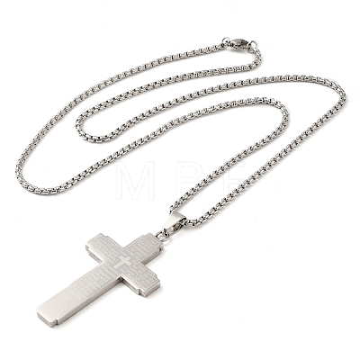 304 Stainless Steel Pendant Necklaces NJEW-H015-08P-1