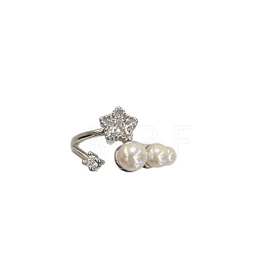 Alloy Micro Pave Cubic Zirconia Cuff Open Rings for Women WGA9B8A-01-1