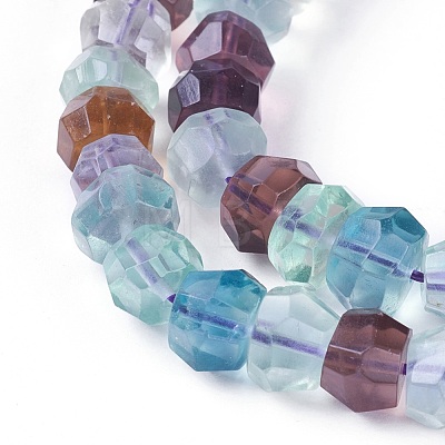 Natural Rainbow Fluorite Beads Strands G-P243-15-M-1