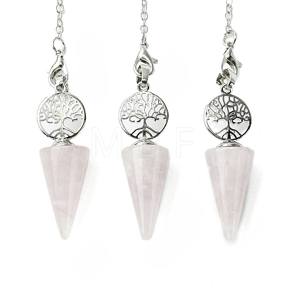 Natural Rose Quartz Cone Dowsing Pendulum Big Pendants G-C114-02P-19-1