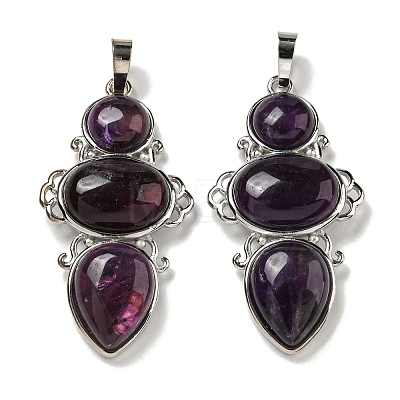 Natural Amethyst Pendants G-Q158-04A-1