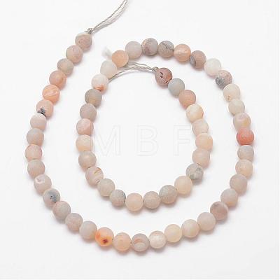 Electroplated Natural Agate Bead Strands G-K168-6mm-L1-04-1