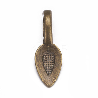 Tibetan Style Alloy Glue-on Flat Pad Bails X-MAB3348Y-NF-1
