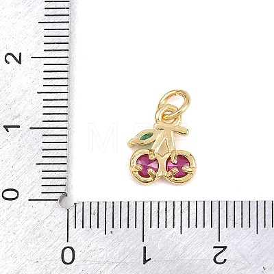 Brass Micro Pave Cubic Zirconia Charms KK-H273-49G-02-1