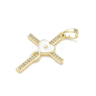 Brass Micro Pave Clear Cubic Zirconia Pendants CU-CBADD0C-05G-01-1