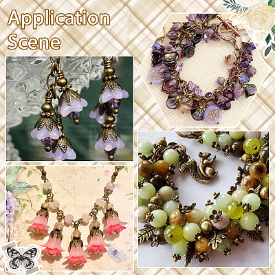 480Pcs 12 Styles Alloy & Brass Bead Cap Sets TIBE-SP0001-20-1