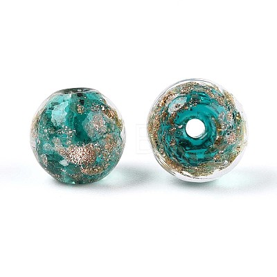 Handmade Gold Sand Lampwork Beads LAMP-T016-10C-1