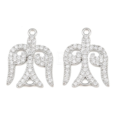 Brass Micro Pave Clear Cubic Zirconia Connector Charms CU-CBA7BFE-03B-P-1