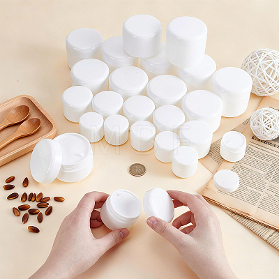 24Pcs 4 Styles Plastic Empty Portable Facial Cream Jar CON-WA0001-18-1