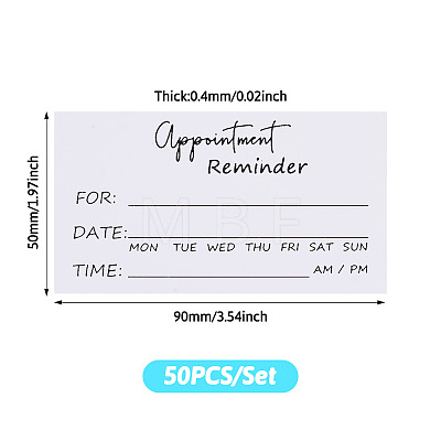 50Pcs Paper Appointment Reminder Cards AJEW-TADJ0001-22-1