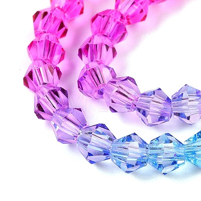 Gradient Color Baking Painted Glass Bead Strands X-DGLA-A039-T6mm-A08-1