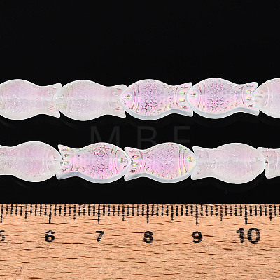 Frosted Glass Beads Strands GLAA-T023-40C-09-1