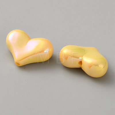 Electroplate Opaque Acrylic Beads MACR-WH0010-38E-1