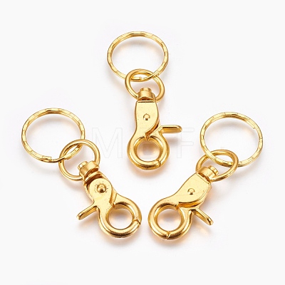 Iron Swivel Clasps with Key Rings X-HJEW-H017-G-1