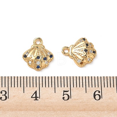 Brass Micro Pave Midnight Blue Cubic Zirconia Charms KK-P355-01A-G-1