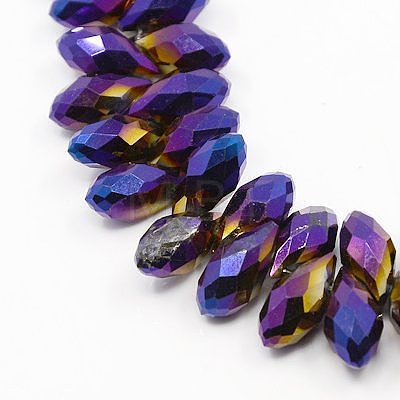 Electroplate Glass Beads Strands EGLA-D016-M-1