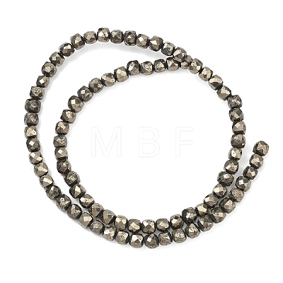 Natural Gold Pyrite/Golden Pyrite Beads Strands G-G458-G01-5x5mm-1
