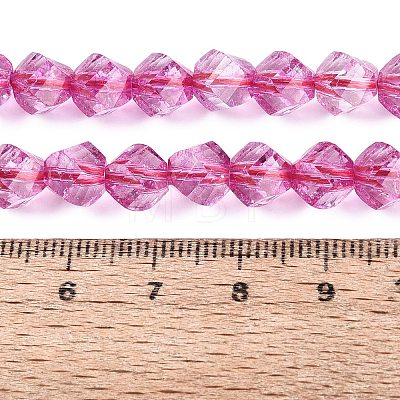 Crackle Transparent Glass Beads Strands GLAA-N068-02A-07-1