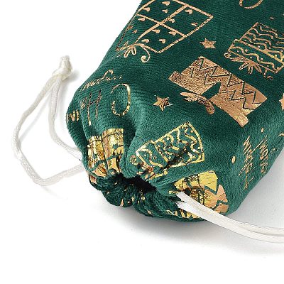 Gold Stamping Christmas Velvet Storage Bags ABAG-Q053-01B-02E-1