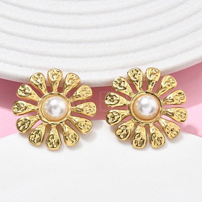 201 Stainless Steel Stud Earrings EJEW-D354-08G-04-1