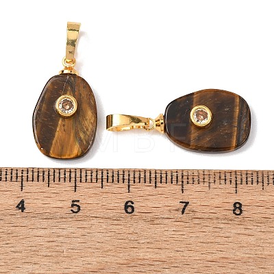 Natural Tiger Eye Pendants G-P628-02G-03-1