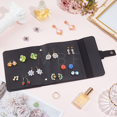 1Pc PU Leather Earring Organizer Book ABAG-CL0001-71-1