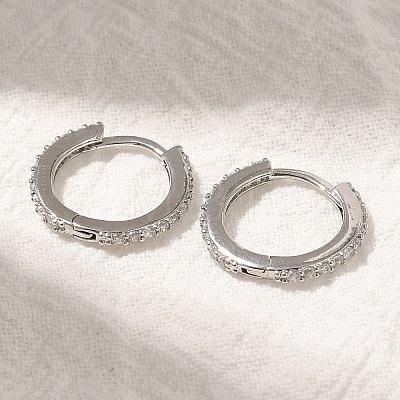 Rack Plating Brass Micro Pave Cubic Zirconia Hoop Earrings EJEW-H143-15P-1