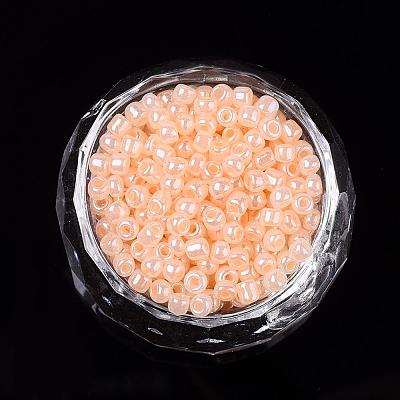DIY Craft Beads 6/0 Ceylon Round Glass Seed Beads X-SEED-A011-4mm-147-1