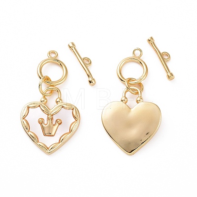 Brass with Shell Toggle Clasps KK-E068-VC165-1