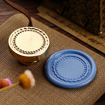 Golden Plated Wax Seal Brass Stamp Head LS-AJEW-C031-01C-1