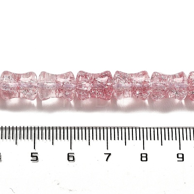 Transparent Crackle Glass Beads Strands GLAA-D025-01I-1