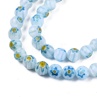 Round Millefiori Glass Beads Strands LK-P001-36-1