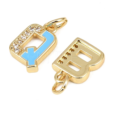 Brass Micro Pave Cubic Zirconia Charms KK-C250-01B-1