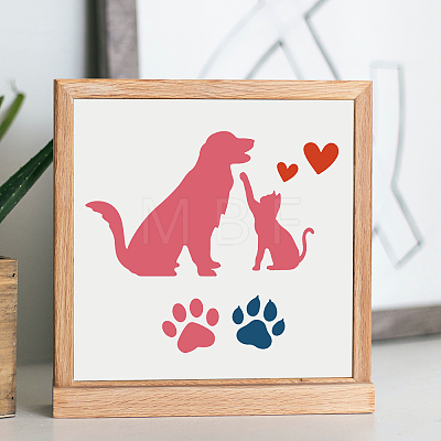 MAYJOYDIY US 1 Set Cat Dog PET Hollow Out Drawing Painting Stencils DIY-MA0004-59-1