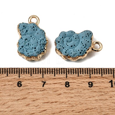 Dyed Synthetic Lava Rock Pendants G-P614-05G-09-1