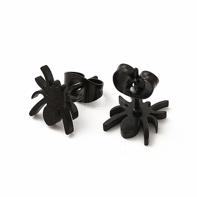 Halloween Spider 304 Stainless Steel Stud Earrings for Women X-EJEW-B019-01EB-1