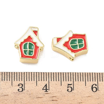Christmas Brass Enamel Beads KK-I474-G17-1
