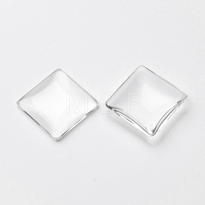 Transparent Glass Square Cabochons GGLA-S022-20mm-1